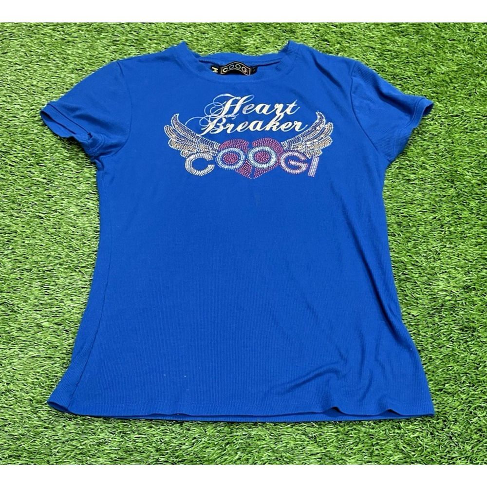 COOGI Vintage 90’s Babydoll Tee Jeweled Rhinestone Embellished Bling XL